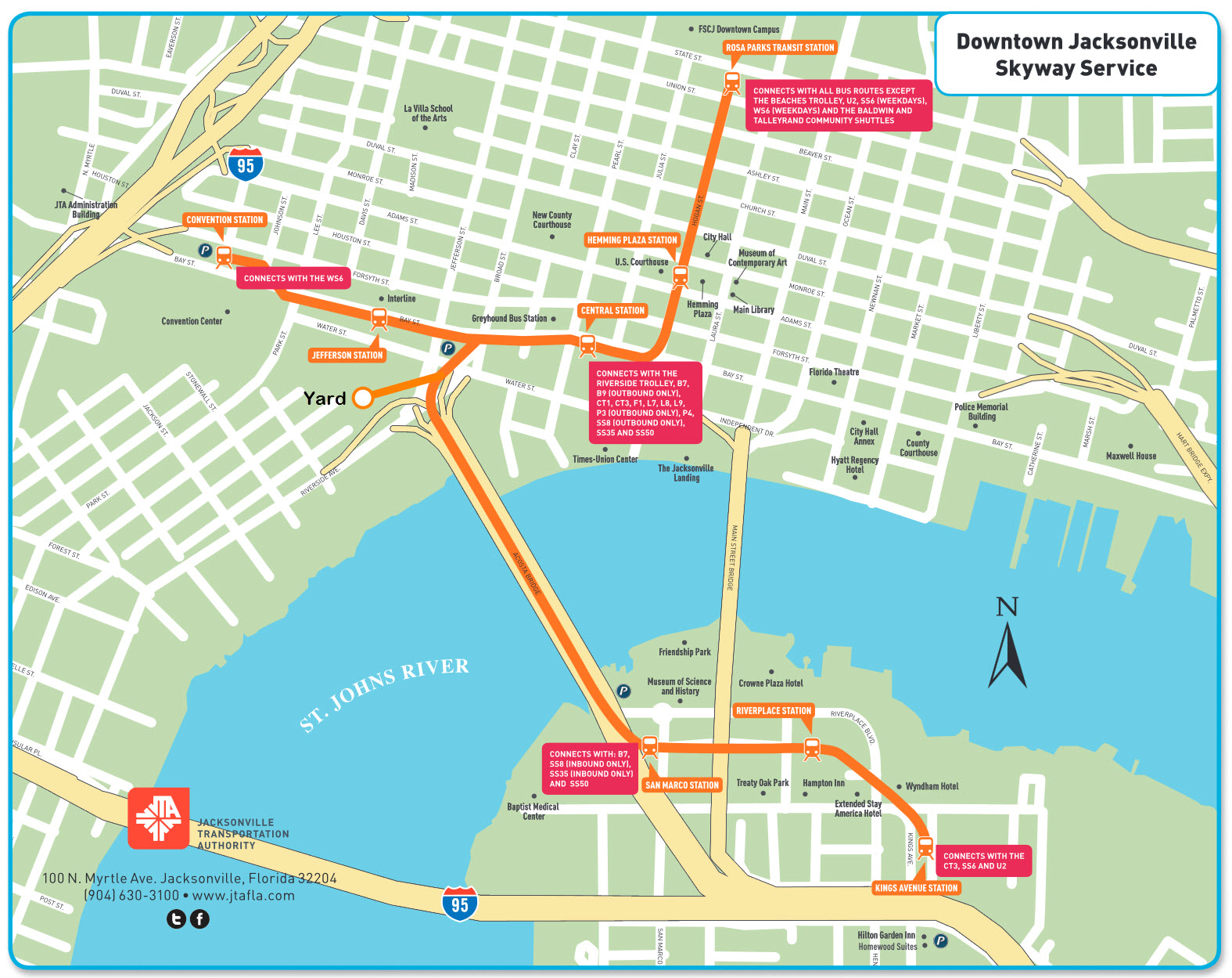 JTA Skyway Monorail Jacksonville FL Railfan Guide