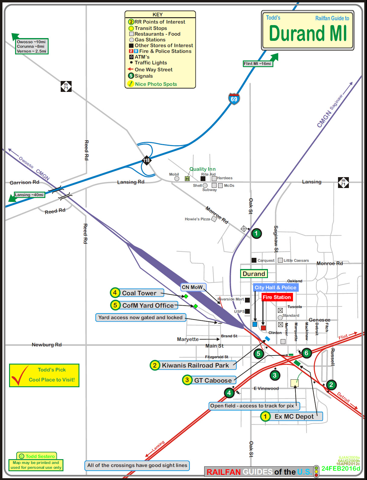 Durand MI Railfan Guide