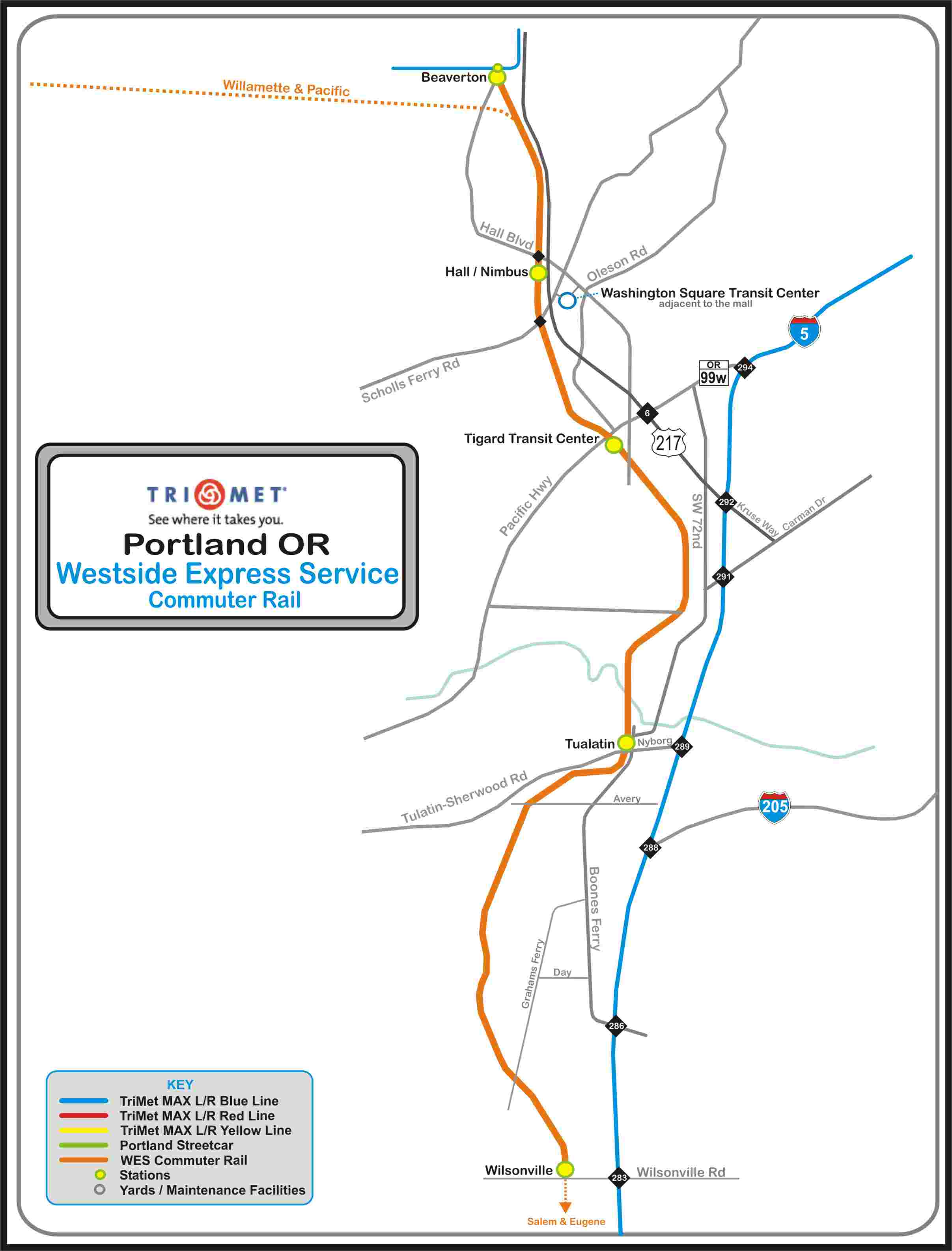 Portland OR Transit Guide WES the Westside Express Service
