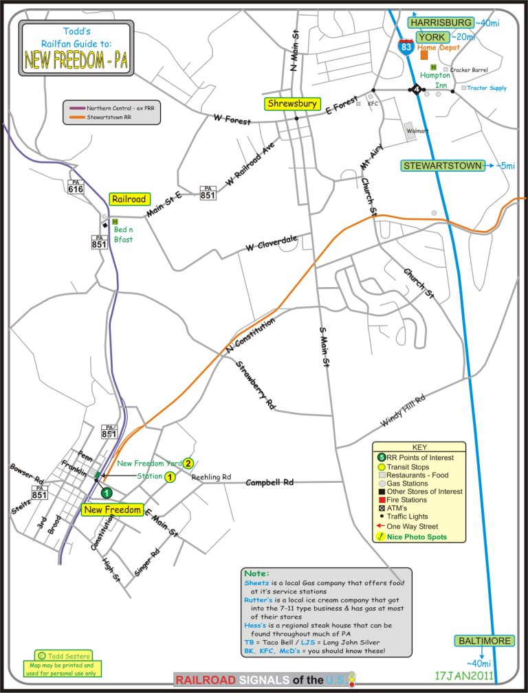 New Freedom PA Railfan Guide RSUS