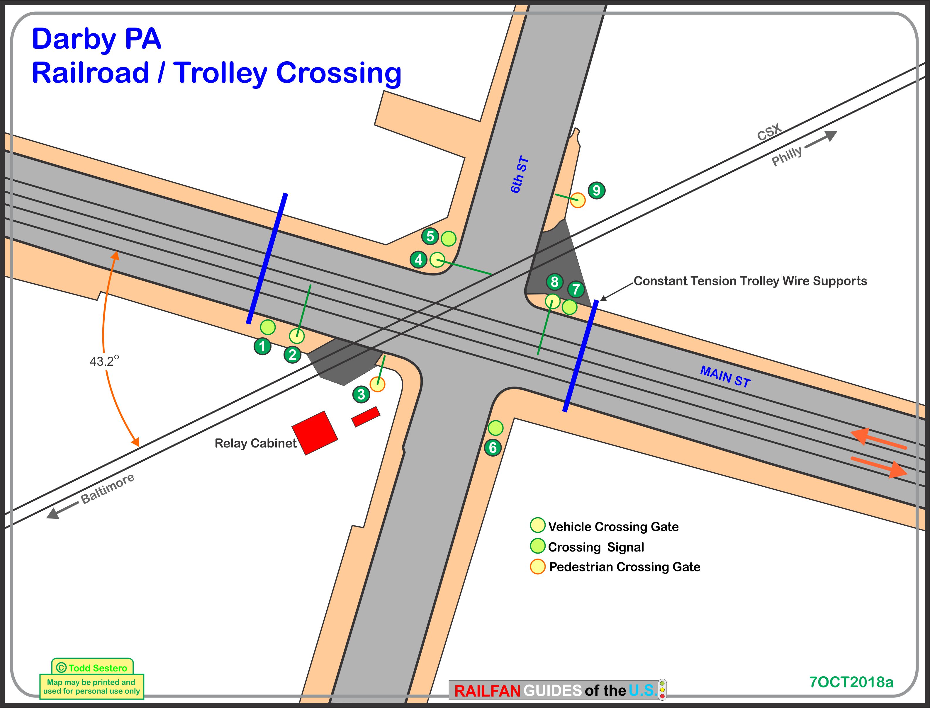 Darby PA Rail/Trolley Crossing Railfan Guide