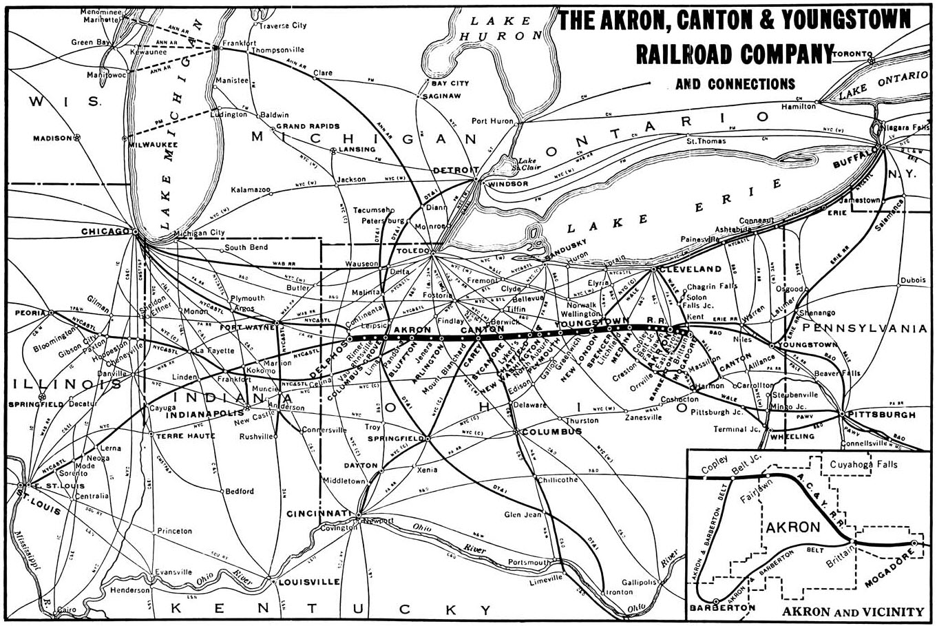 the Akron, Canton & Youngstown RR System Map