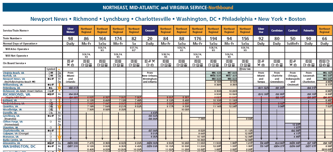 amtrak train schedules and rates