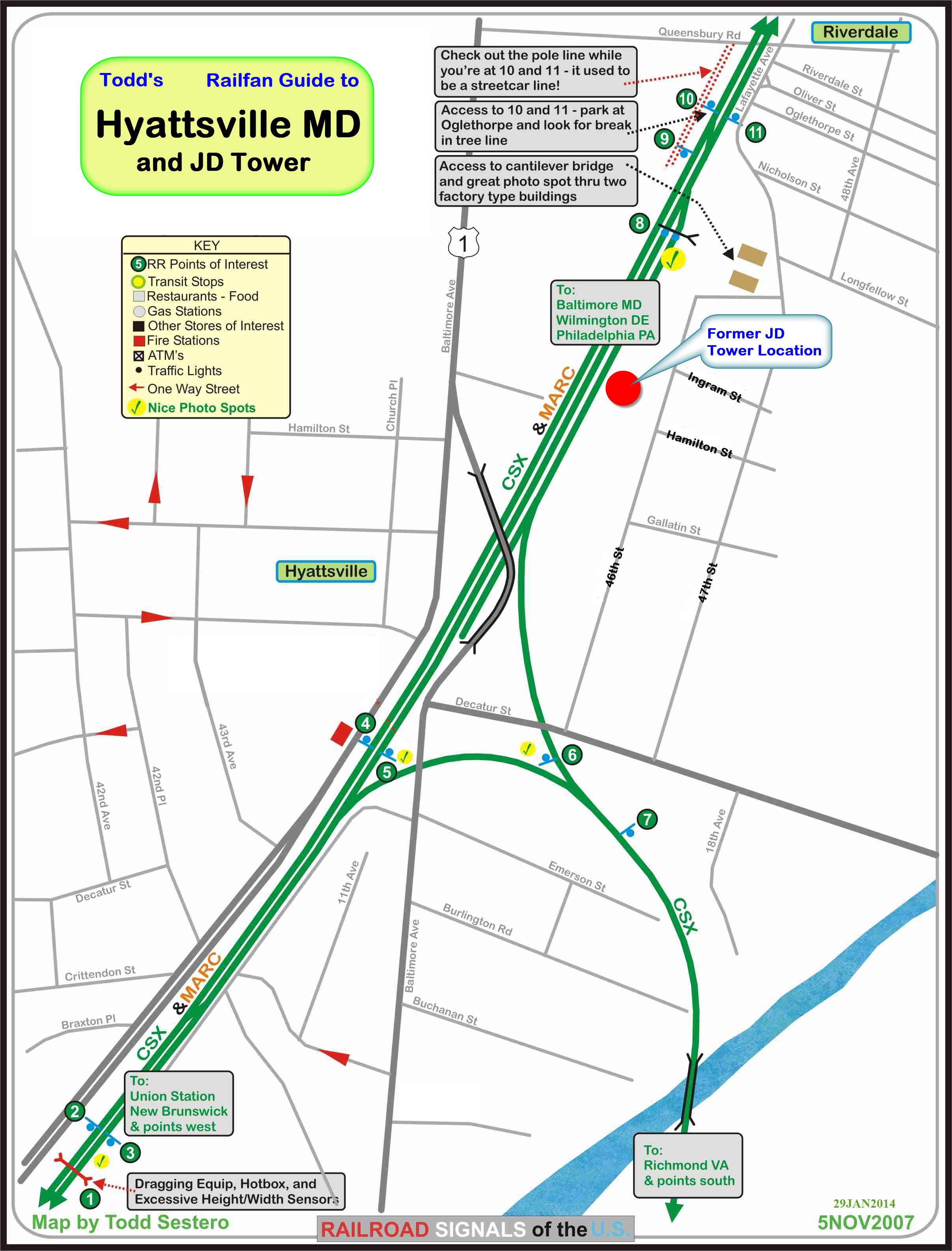 Hyattsville MD Railfan Guide Alexandria Junction & "JD Tower"