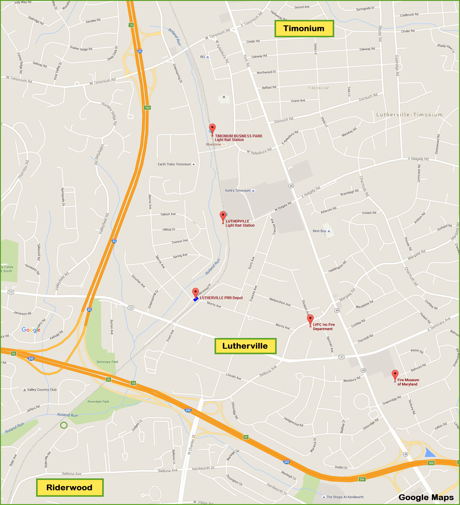 Lutherville MD Railfan Guide