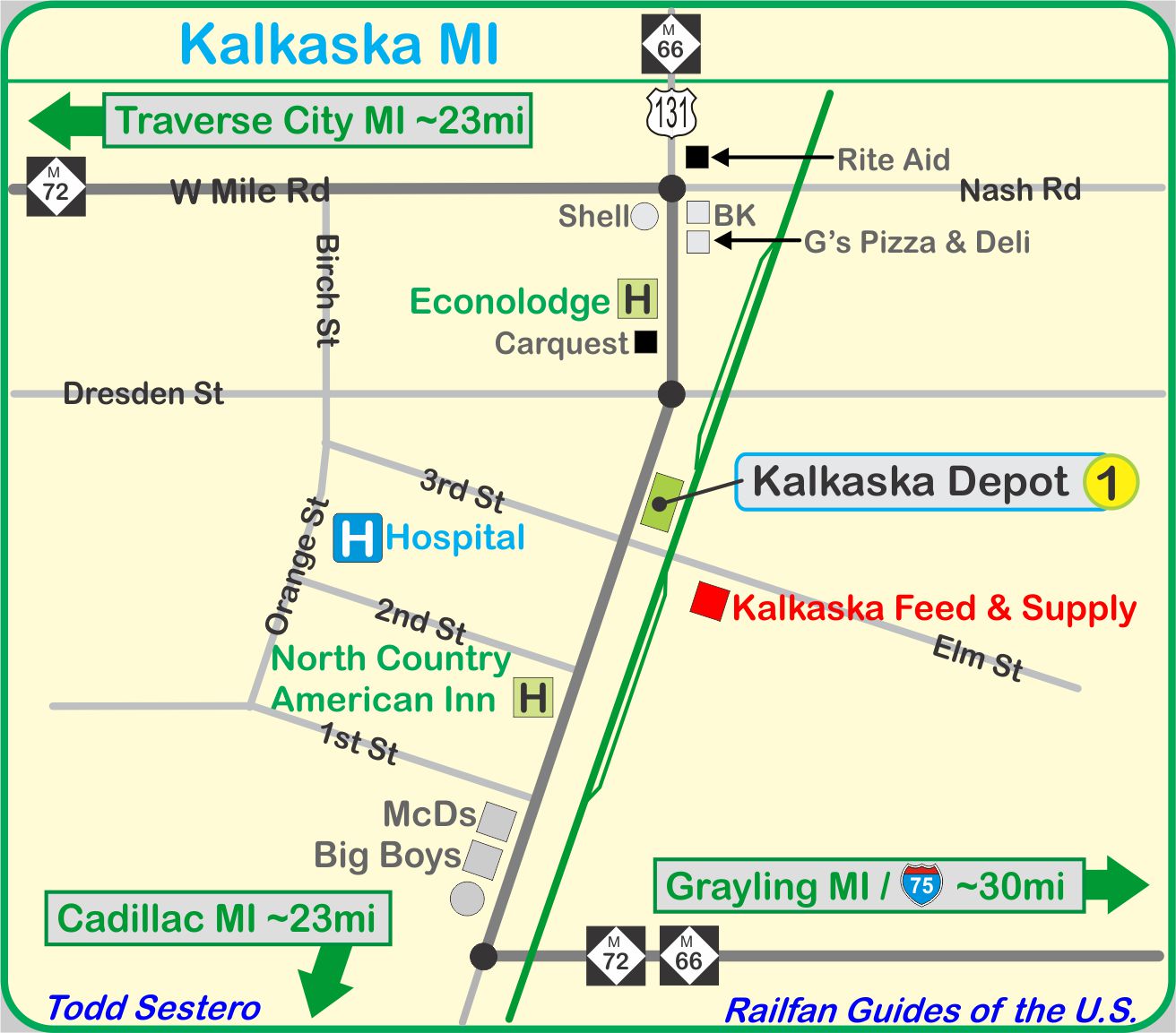 Kalkaska MI Railfan Guide