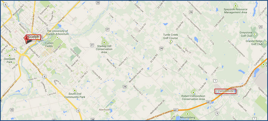 Ontario Southland Railway Map Guelph Ontario - Railfan Guide