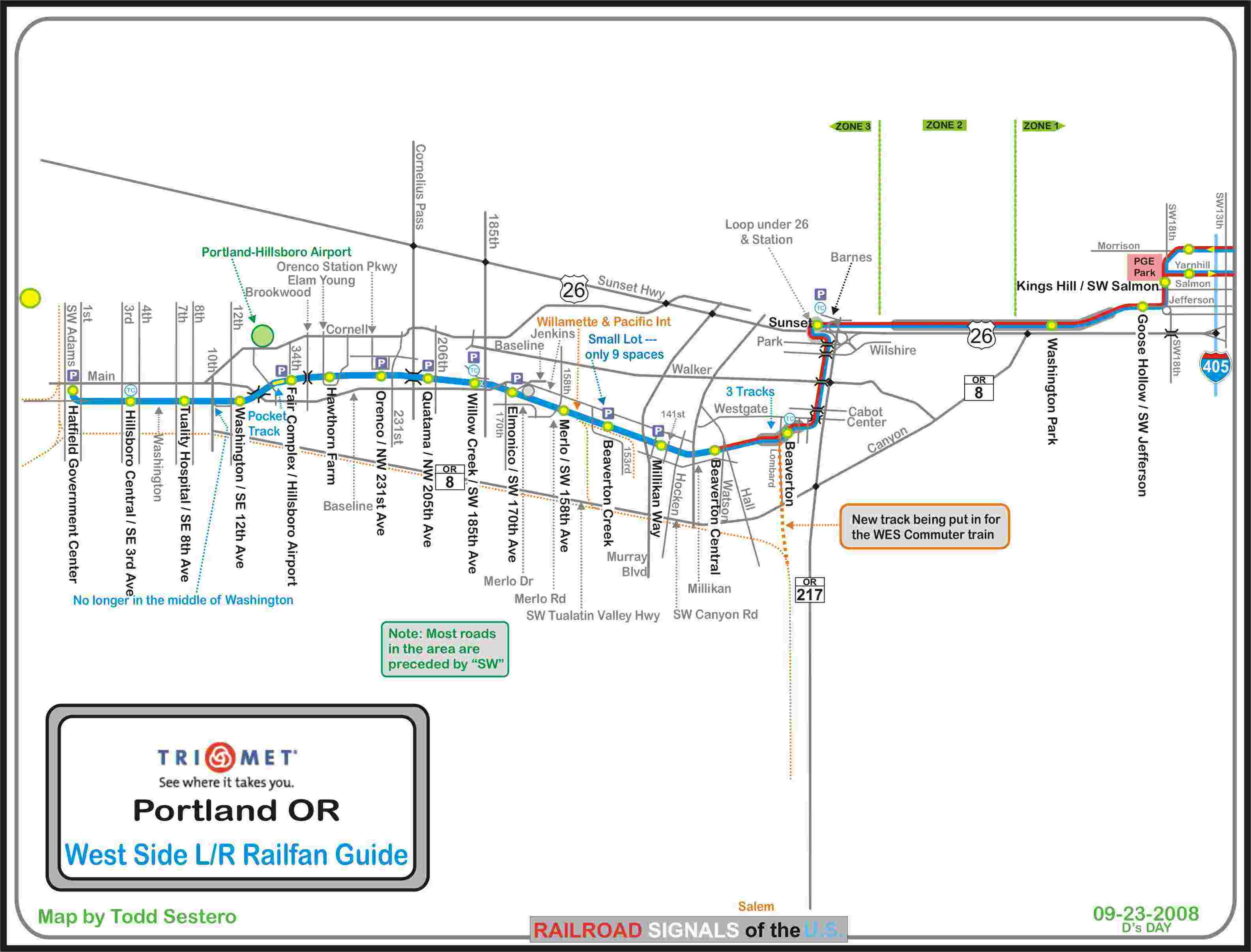 TriMet MAX Light Rail Guide West Side