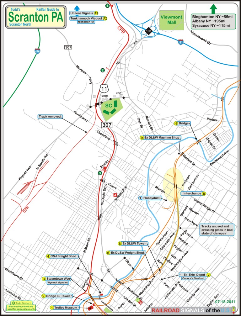 Scranton PA Railfan Guide North