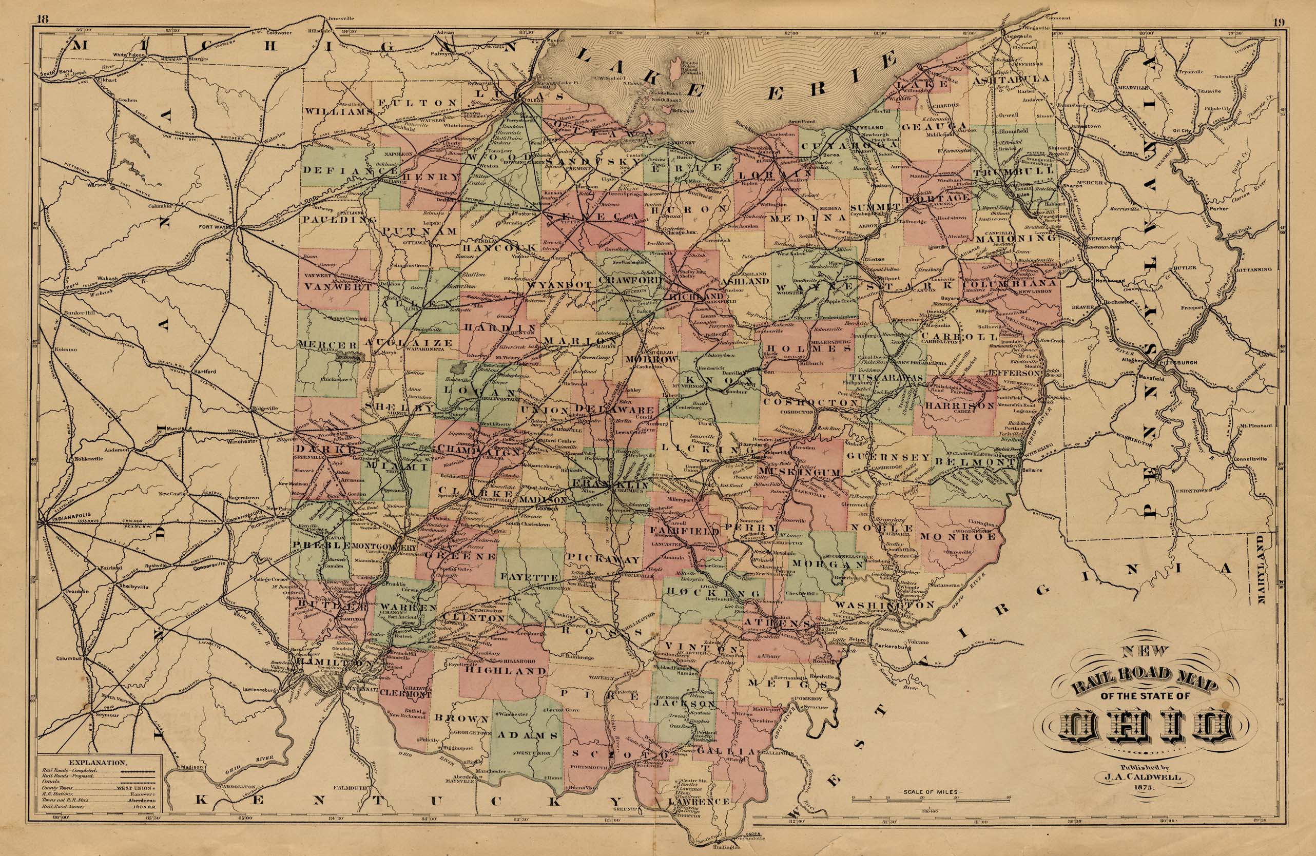 Old Railroad Maps Ohio