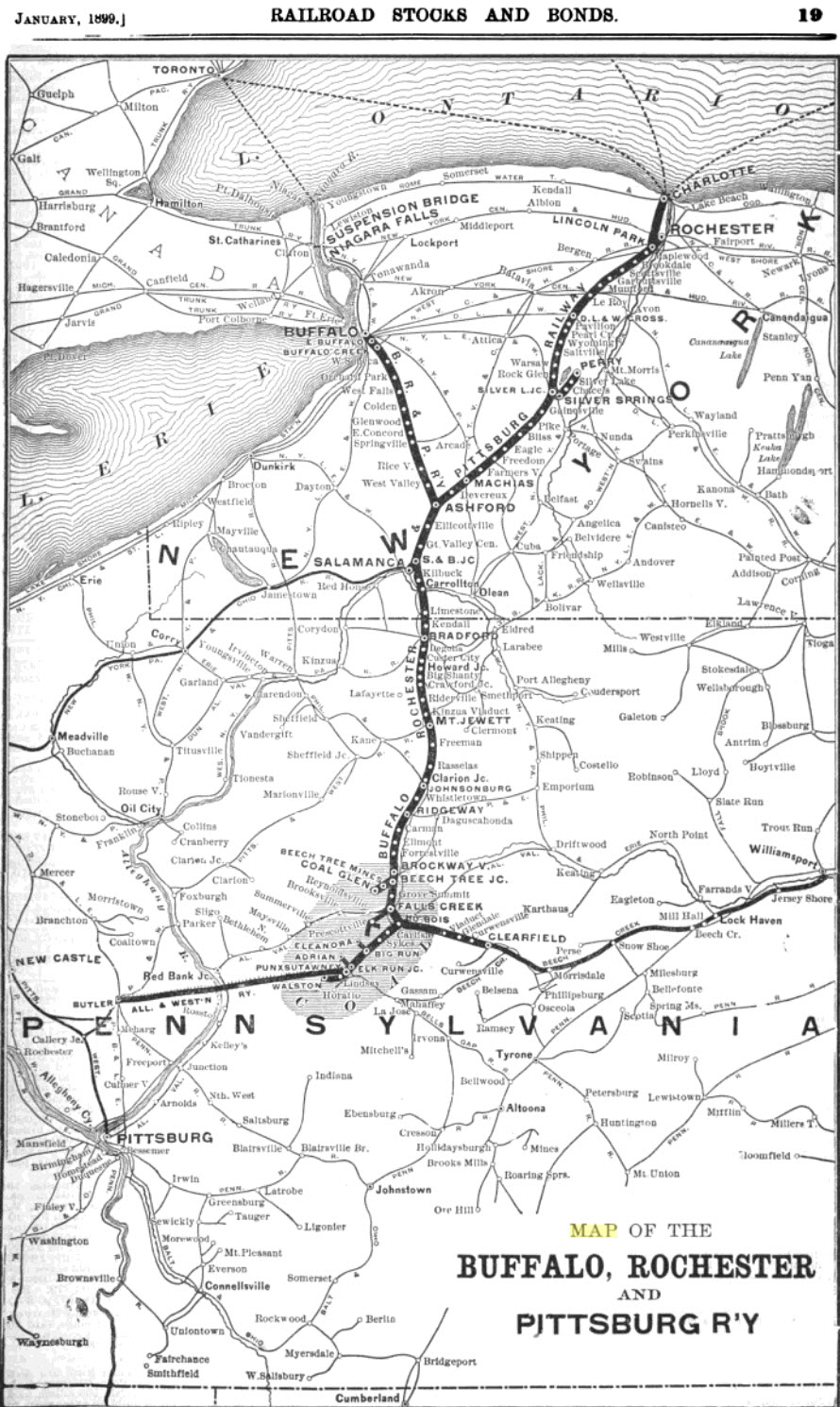 the Buffalo, Rochester & Pittsburgh Rwy System Map