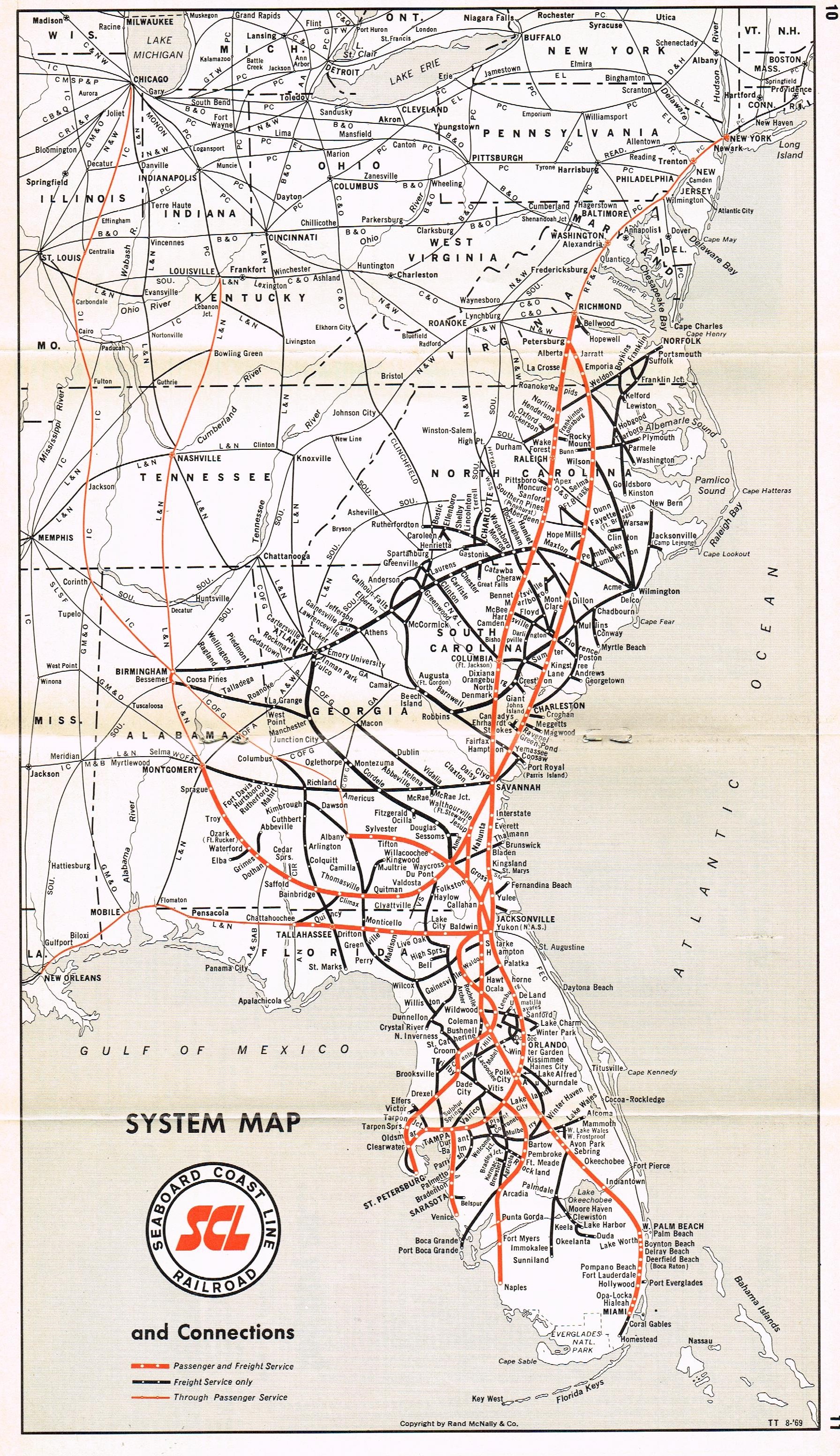 An Official 1969 System Map Of The Seaboard Coast Lin vrogue.co
