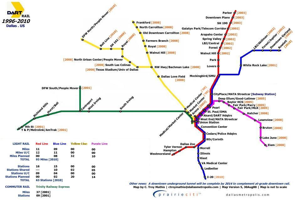 Dart System System Map Dallas Dart Railway Map OVNI